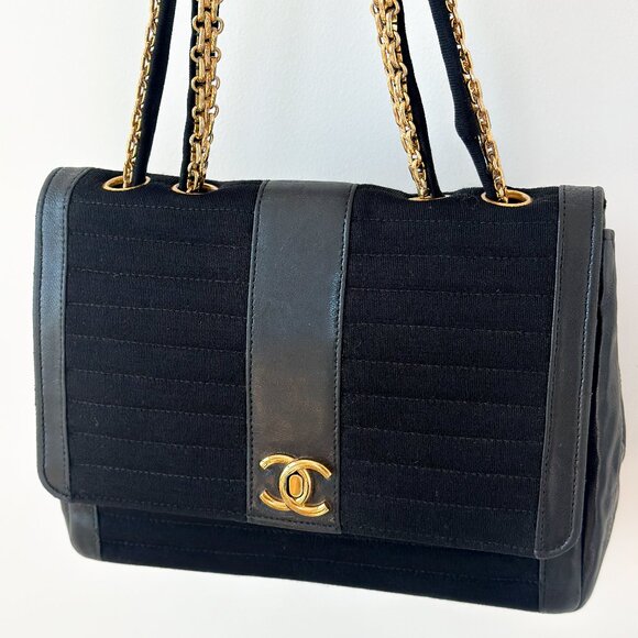 Chanel Vintage Black Chain Flap Bag - Picture 1 of 16